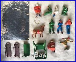 Barclay Winter Set in Original Box Santa Reindeer Skaters