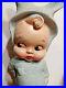 Blue Bunny Baby Face Doll-Bare Bottom-Rubber/Squeaker-Dreamland Creations-rare