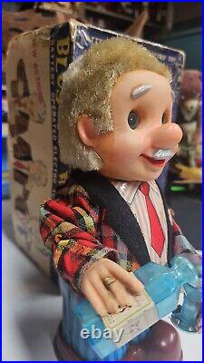 Blushing Willie The Bartender Toy Willy Vintage Tin Toy Working With Box