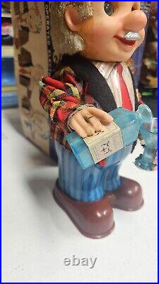 Blushing Willie The Bartender Toy Willy Vintage Tin Toy Working With Box