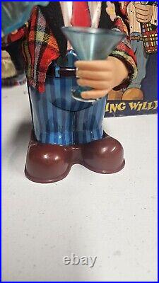 Blushing Willie The Bartender Toy Willy Vintage Tin Toy Working With Box