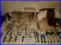 Bonanza American Character Huge Lot Wagon 6 Horses 6 Figures Lots of Accessories