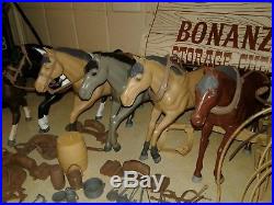 Bonanza American Character Huge Lot Wagon 6 Horses 6 Figures Lots of Accessories
