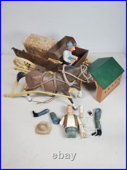 Bonanza Vintage 1960 Western Cowboy Figure Horse Wagon Accessories Lot Pieces