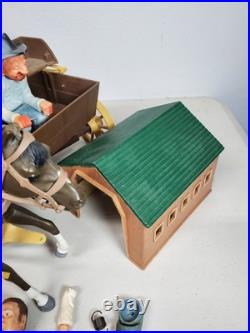 Bonanza Vintage 1960 Western Cowboy Figure Horse Wagon Accessories Lot Pieces