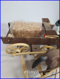 Bonanza Vintage 1960 Western Cowboy Figure Horse Wagon Accessories Lot Pieces