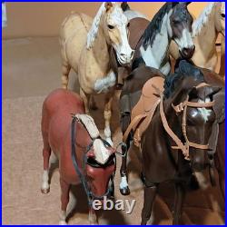 Bulk Vintage Louis Marx Best Of The West Johnny West Jane West Horse Lot Of 8