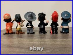 CANTINFLAS COMPLETE 6 PCS VINTAGE 80's MEXICAN RUBBER TOY FIGURE MEXICO 4.50