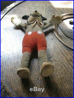 CHARMING EARLY MICKEY MOUSE DEANS RAG BOOK FIGURE 1930's WALT DISNEY doll toy