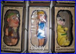 COMPLETE SET OF 6 1960s FLINTSTONES VINYL FIGURE KNICKERBOCKER HANNA BARBERA