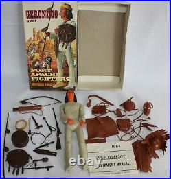 COMPLETE VINTAGE JOHNNY WEST MARX GERONIMO ACTION FIGURE WithBOX & ACCESSORIES