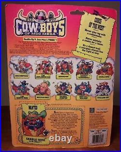 COWBOYS OF MOO MESA SADDLE SORE VINTAGE ACTION FIGURE 90S TOY scorpion on card