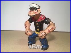 Cast iron Hubley POPEYE Patrol Cycle Motorcycle vintage 1930s toy figure rare