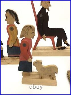 Charles Crandall's 1880's District School Set Jointed Wooden Toy Figures