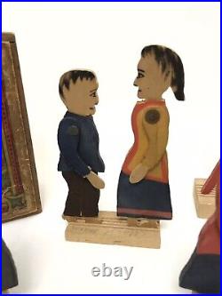 Charles Crandall's 1880's District School Set Jointed Wooden Toy Figures