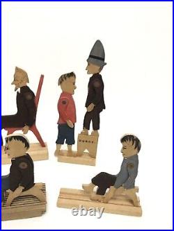 Charles Crandall's 1880's District School Set Jointed Wooden Toy Figures