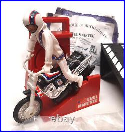 Classic Retro Evil Knievel Deluxe 2005 Toy figure & bike Playset, near complete