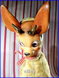 Darling Vintage Columbia Toy Products Rubber Face Reindeer KoKo 21 Tall Deer