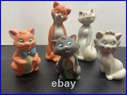 Disney Aristocats Vintage Set of 5 Rubber Squeeze Squeaky Toys Figures VHTF
