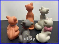 Disney Aristocats Vintage Set of 5 Rubber Squeeze Squeaky Toys Figures VHTF