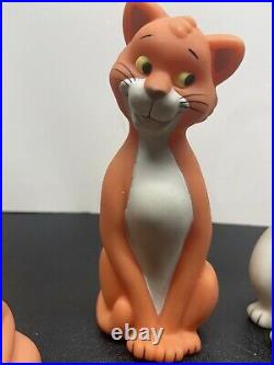 Disney Aristocats Vintage Set of 5 Rubber Squeeze Squeaky Toys Figures VHTF