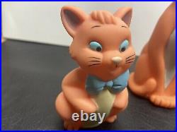 Disney Aristocats Vintage Set of 5 Rubber Squeeze Squeaky Toys Figures VHTF