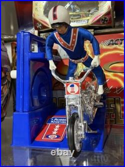 EVIL KNIEVEL ROBBIE KNIEVEL CHROME STUNT CYCLE WFIGURE SET- RARE! 1973 Vintage
