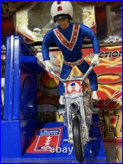 EVIL KNIEVEL ROBBIE KNIEVEL CHROME STUNT CYCLE WFIGURE SET- RARE! 1973 Vintage