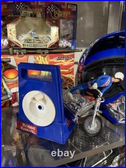 EVIL KNIEVEL ROBBIE KNIEVEL CHROME STUNT CYCLE WFIGURE SET- RARE! 1973 Vintage
