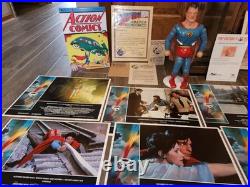 EXTREMELY RARE 1940 Superman Wood and Composition Jointed Doll by Ideal + EXTRAS