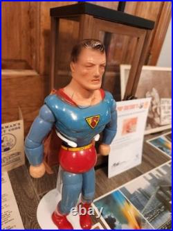 EXTREMELY RARE 1940 Superman Wood and Composition Jointed Doll by Ideal + EXTRAS