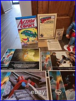 EXTREMELY RARE 1940 Superman Wood and Composition Jointed Doll by Ideal + EXTRAS