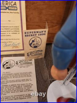 EXTREMELY RARE 1940 Superman Wood and Composition Jointed Doll by Ideal + EXTRAS