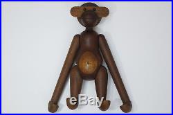 Early Vintage Kay Bojesen Dark Teak Wood Danish Modern Monkey Toy Figure Eames
