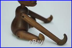 Early Vintage Kay Bojesen Dark Teak Wood Danish Modern Monkey Toy Figure Eames