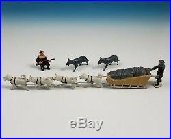 Eccles Recast Taylor & Barrett Sled Dogs Fur Trapper Wolf Lead Figure Toy Set