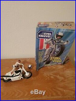 Evel Knievel 1970s Rare Action Figure & Evil Stunt Cycle Ideal Toys with Box