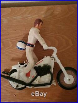 Evel Knievel 1970s Rare Action Figure & Evil Stunt Cycle Ideal Toys with Box