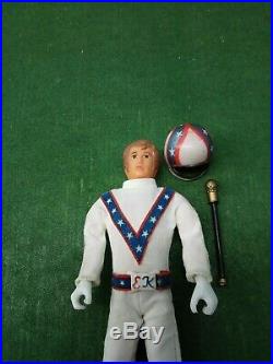 Evel Knievel 1970s Rare Action Figure with chrome 2nd edition bike