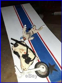 Evel Knievel 1970s Vintage Evel Doll Action Figure Stunt Cycle Launcher