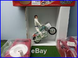 Evel Knievel Chrome Stunt Cycle & Evil Action Figure in original box