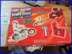 Evel Knievel Chrome Stunt Cycle & Evil Action Figure in original box