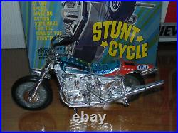 Evel Knievel Chrome Stunt Cycle Set, Figure & Energizer, Boxed And Unique