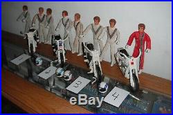 Evel Knievel Lot Of 8 Figures 4 Stunt Cycles And 4 Helmets