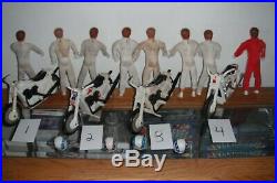 Evel Knievel Lot Of 8 Figures 4 Stunt Cycles And 4 Helmets