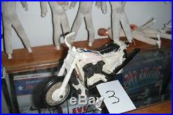 Evel Knievel Lot Of 8 Figures 4 Stunt Cycles And 4 Helmets