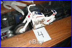 Evel Knievel Lot Of 8 Figures 4 Stunt Cycles And 4 Helmets