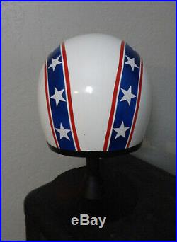 Evel Knievel Replica Rams Horn Motorcycle Stunt Cycle Helmet 8 Figure Cane