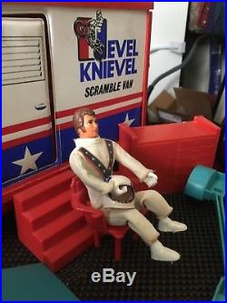 Evel Knievel Scramble Van. Evel Signed Photo Copy. Nice Figure and ORIGINAL BOX