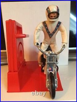 Evel Knievel Stunt Cycle Figure and Launcher 1970s Original. Ideal. Vintage